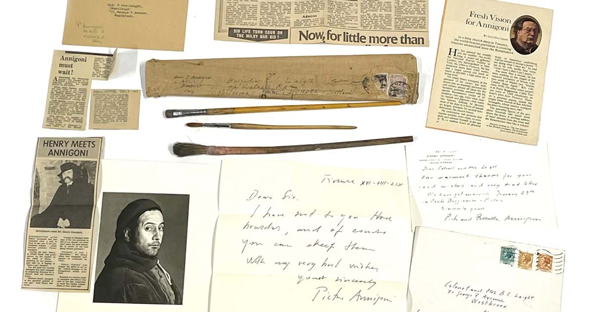 Pietro Annigoni Paintbrushes to be Sold at Auction Image