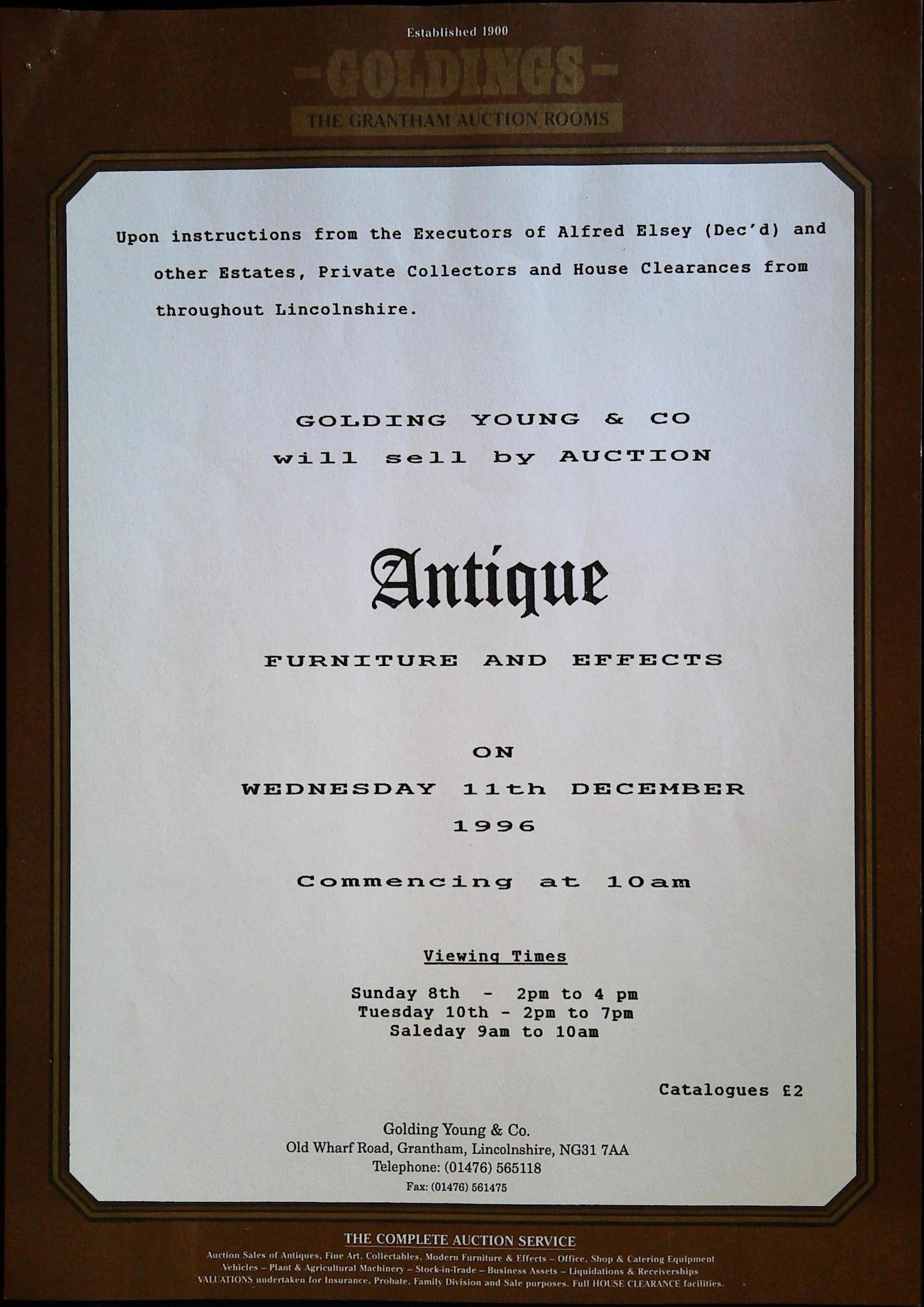 Antique Furniture and Effects 111296 Image