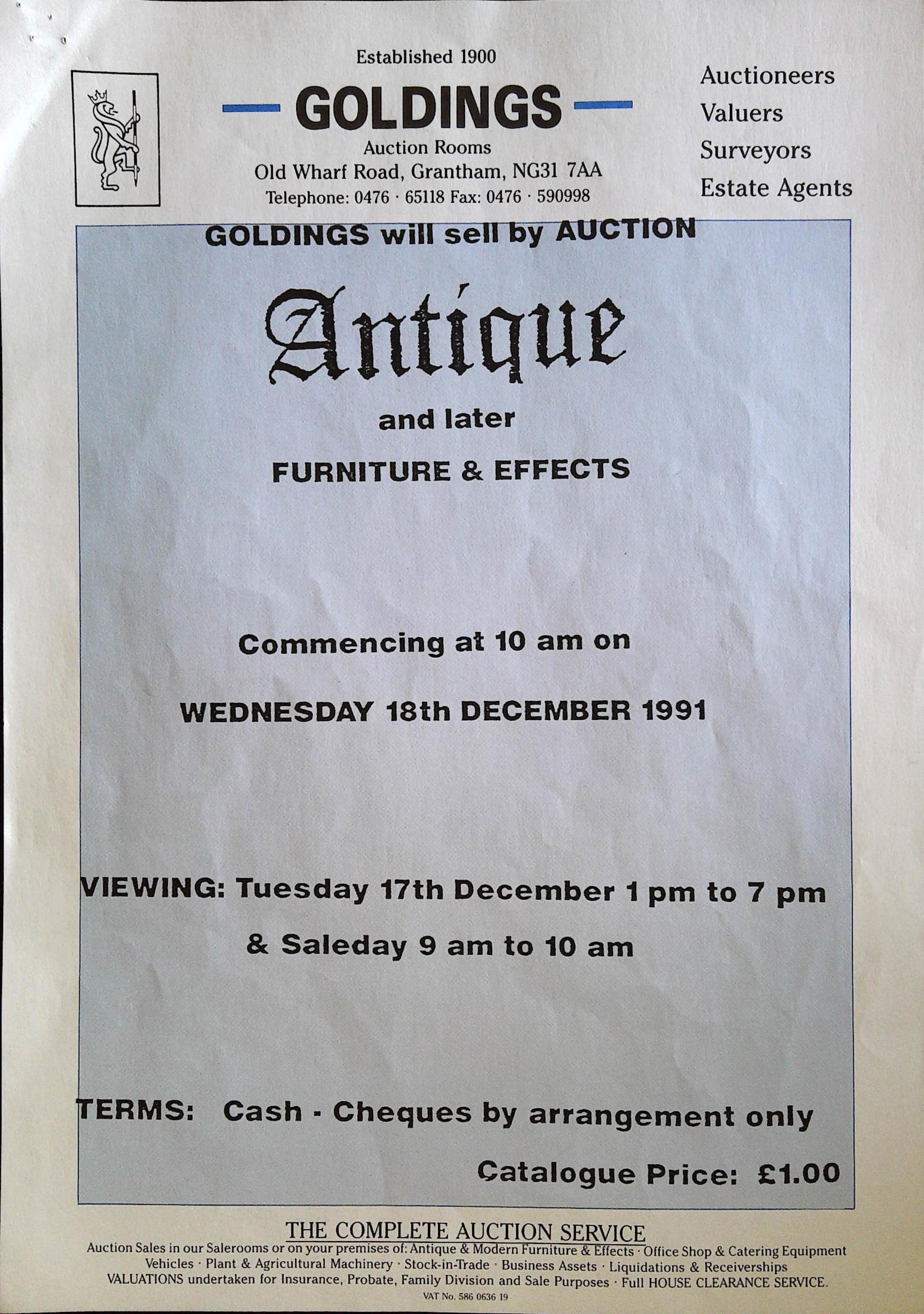 Antique and Later Furniture & Effects 181291 Image