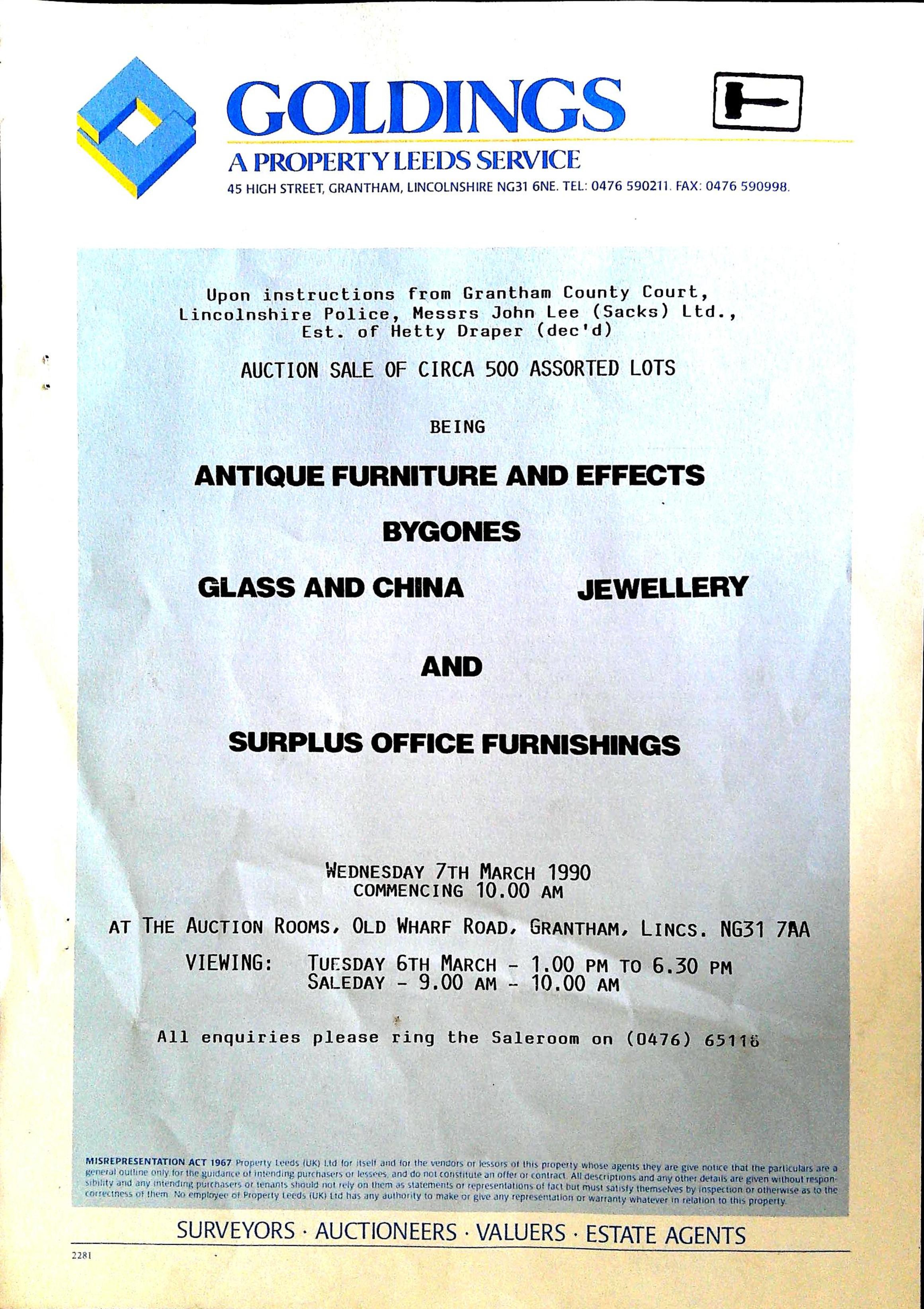 Antique Furniture and Effects, Bygones, etc. Image