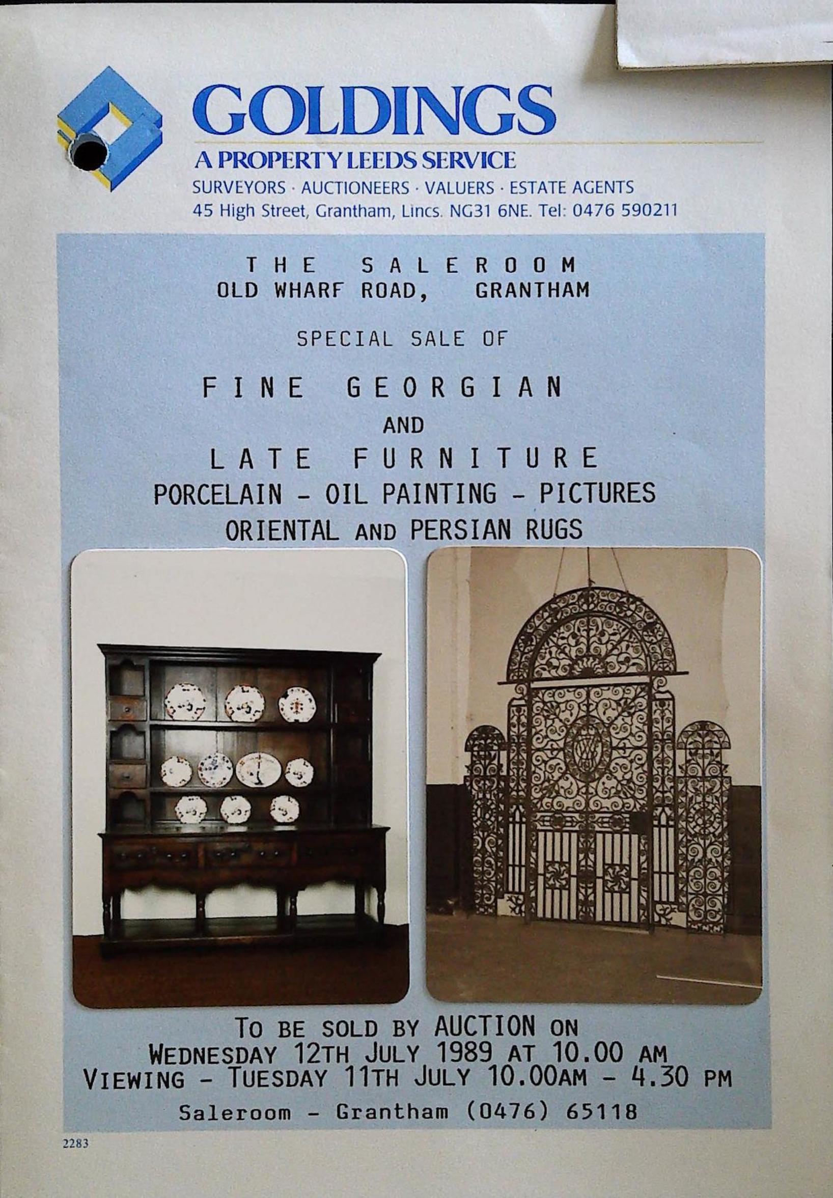 Fine Georgian and Late Furniture, Porcelain, Oil Painting, Pictures, Oriental and Persian Rugs Image