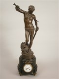 Lot 2 - A 19th Century French Mantel Clock Mounted With A Bronze Of David After Mercie