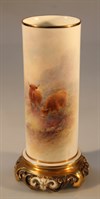 Royal Worcester cylindrical vase