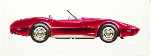Lot 27 Ken Rush. Illustrative plate of a Stingray Corvette Convertable 1974