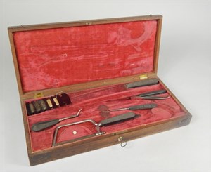 Lot 4 [417903] A 19thC field surgeon's amputation instrument set