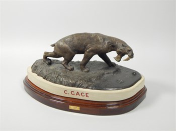 Lot 343 A bronze model of a sabre tooth tiger by Carl Gage
