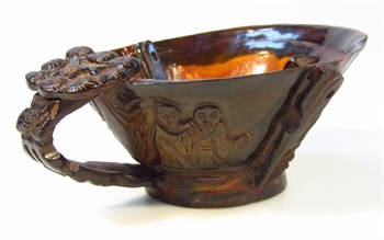 Thumbnail _lot 3001 An 18thC/19thC Chinese carved rhinoceros horn libation cup