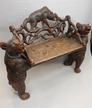Thumbnail _lot 18 A late 19th-early 20thC Black Forest linden wood bench