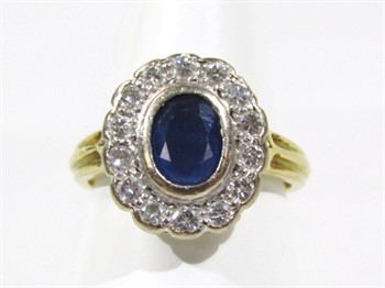 Thumbnail _lot 12a A ladies 18ct gold sapphire and diamond ring