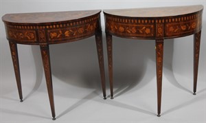 Thumbnail _lot 1101 Victorian matched pair of card tables with marquetry inlay