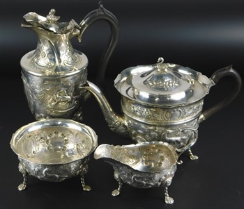 Thumbnail _lot 26 An Edward VII Irish silver four piece tea service