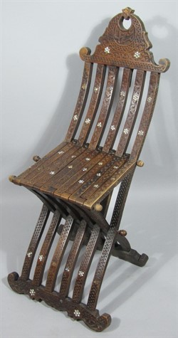 Thumbnail _lot 1866 A Syrian hardwood folding chair