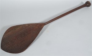 Thumbnail _lot 3126 A heavily carved Austral Islands wooden status paddle