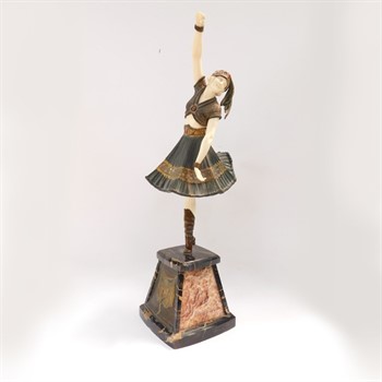 Demétre H Chiparus (1886-1947). Art Deco bronze and ivory sculpture of an exotic dancing figure