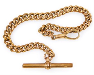 Thumbnail _lot4 A 9ct gold watch chain